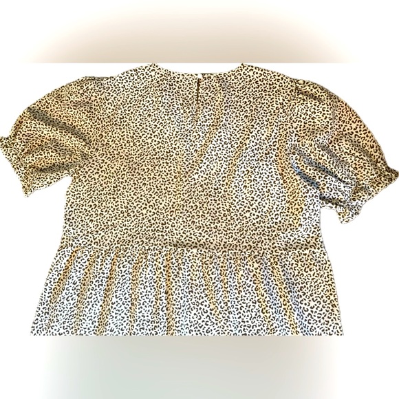 Tan tiered Maxi Sundress with Puff Sleeves. Women’s size Large - Picture 8 of 14